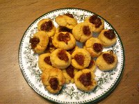 Thumbprint cookies on a plate